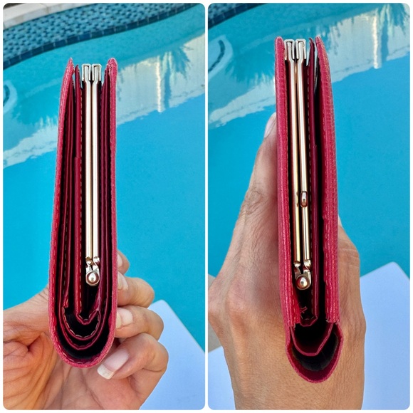 Burberry red leather bifold wallet with COA - Picture 7 of 13